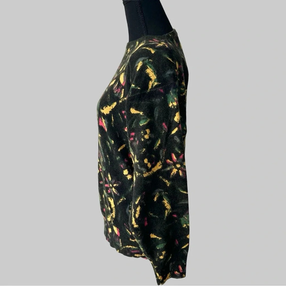 Vintage Alison H. 80s  Art Print Wool Angora Blend Sweater Made in Hong Kong - Picture 2 of 14